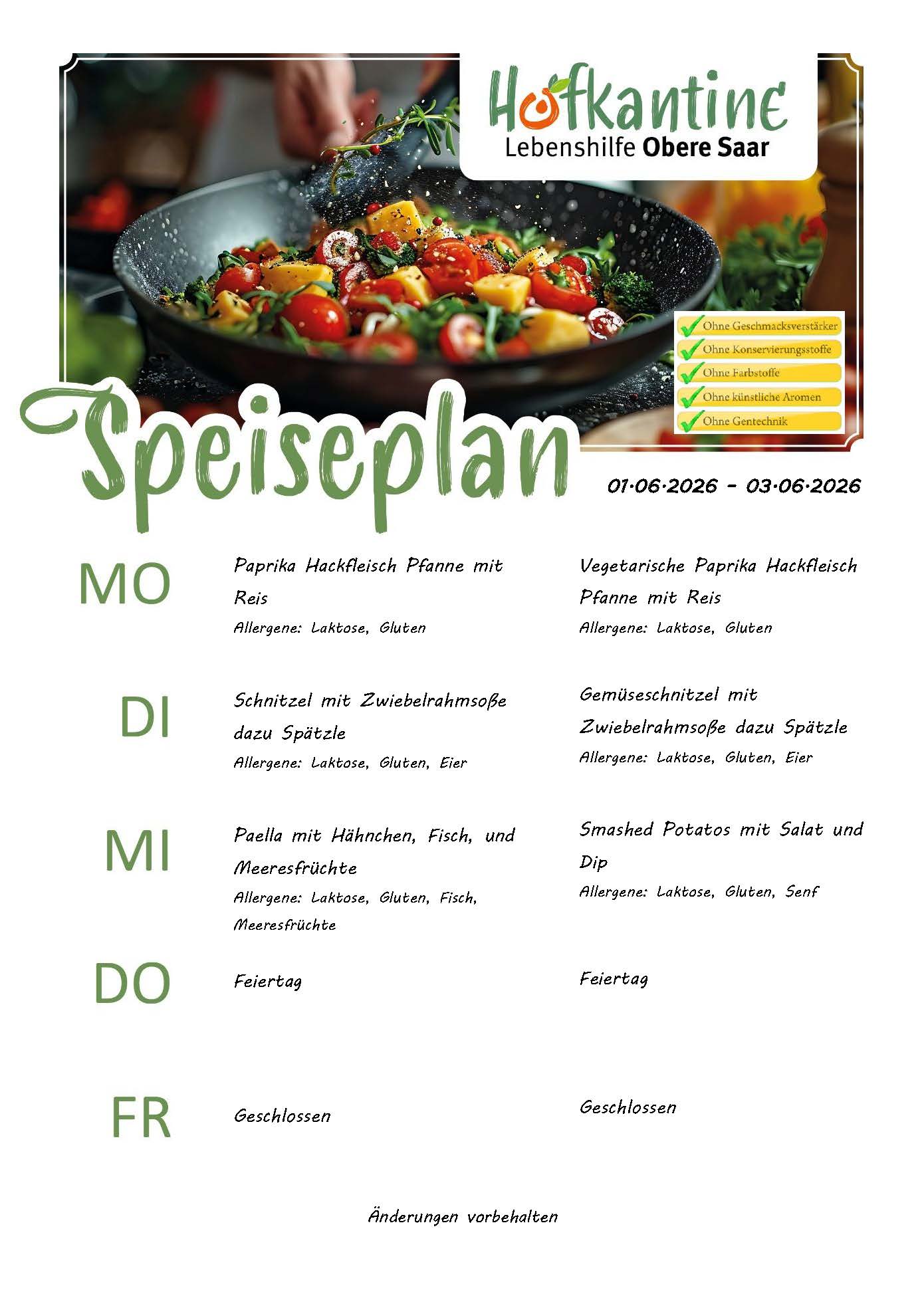 Speiseplan KW23